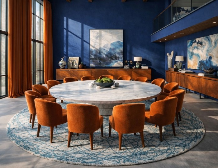 Dining round rug